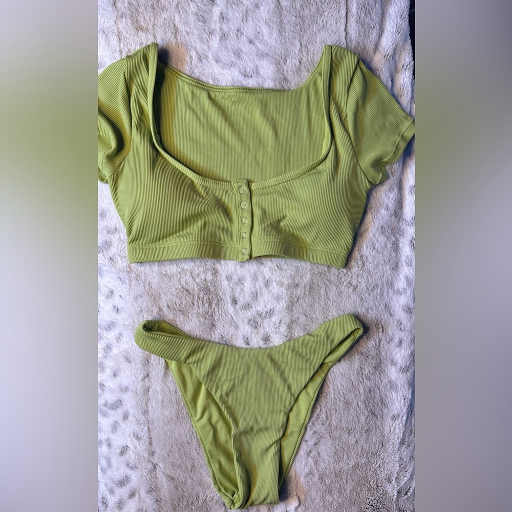 Envy padded crop top bikini swimsuit